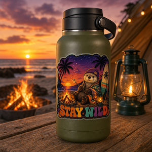 Paquete de Pegatinas Holográficas Personalizadas Vintage para Viajes al Aire Libre, Vinilo Recortado, Diseño Retro de Autocaravana y Arte Marino para Botellas de Agua y Laptops - Product Image 6