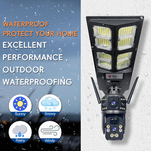 กล้องวงจรปิด 3MP 4G แบบเลนส์คู่ กล้อง <span class=keywords><strong>IP</strong></span> ภายนอกอาคาร รองรับ Wifi ชาร์จด้วยแผงโซลาร์เซลล์ ไฟถนน LED แบตเตอรี่ 16000mAh พร้อมระบบแจ้งเตือนอัตโนมัติ 180W - Product Image 2