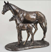 Acheter une statue de jument et de cheval en bronze fabriquée à la main Sculpture Décor équestre