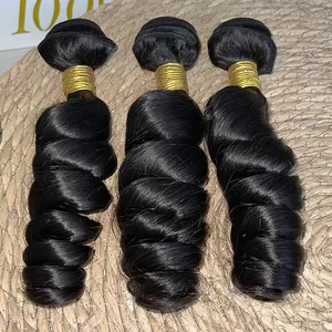 Extensões de cabelo 12A pacote vietnamita não processado de luxo para cabelo humano cru ondulado