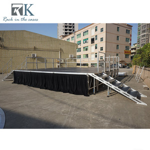 เวทีอลูมิเนียมติดตั้งรวดเร็ว พื้นผิวกันลื่นสีดำ พร้อมกระโปรงเวที - Product Image 3
