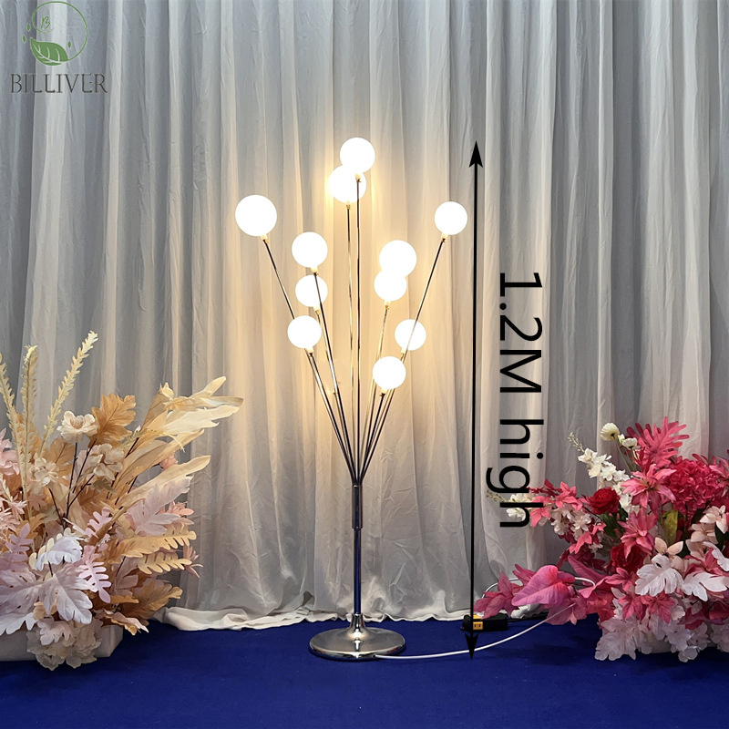 Marco de hierro plateado 120cm luz cálida