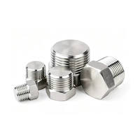 Bouchon de tuyau à tête hexagonale en acier inoxydable, filetage mâle NPT BSP, connecteur de tuyau hydraulique pour huile et eau