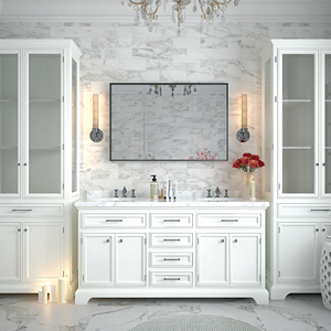 Glossy Black Bathroom <b>Mirror</b> 36x30inch <b>Rectangle</b> Metal Framed <b>Wall</b> Vanity <b>Mirror</b> Modern Farmhouse Style - Product Image 2