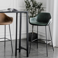 Chaise haute de bar de cuisine moderne en cuir de luxe pour restaurant, café et bar à domicile – Vente en gros