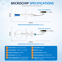 Prix d'usine – Microchip RFID 134,2 kHz pour identification animale avec seringue, puce en verre ISO11784/5 FDX-B, injecteur de microchip pour animaux de compagnie (chien, chat, poisson)