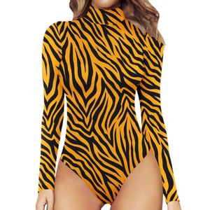 <span class=keywords><strong>Body</strong></span> modellante da <span class=keywords><strong>donna</strong></span> a maniche lunghe, aderente, con stampa leopardata, collo alto, per uso casual o come base layer - Product Image 2