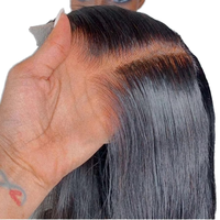 Peluca de Cabello Humano Virgen Liso Extremo con Encaje Frontal HD 13x6 sin Pegamento, Pre-arrancada, Pre-cortada, con Cordón Ajustable, Venta al por Mayor