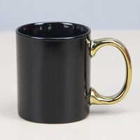 Tasse en porcelaine classique, avec manche en or, en céramique, noir/blanc, 1 pièce, meilleures ventes