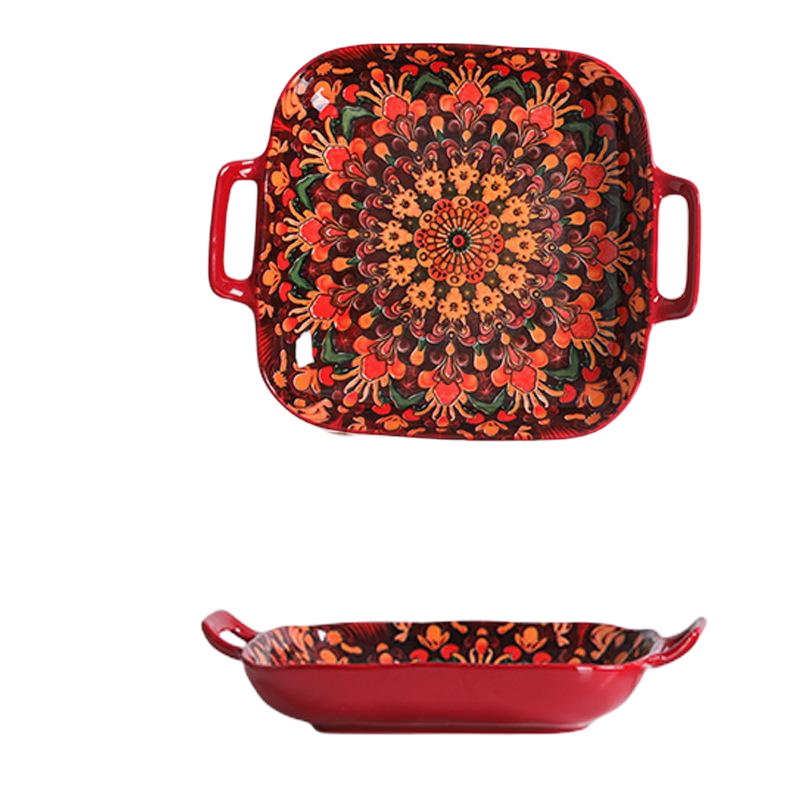 Red flower plate