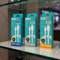 Kabel Data Ansty AT-L02-T Tipe-C USB 3.0 Pengisian Cepat 3.1A Berlapis TPE Konduktor Tembaga Murni untuk Ponsel