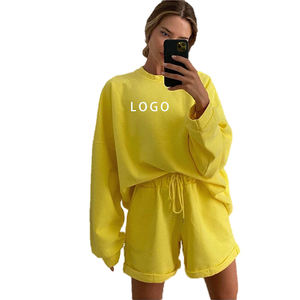 Amazon — ensemble haut court et pantalon plissé pour femme, vêtements décontractés, sans manches, épaules dénudées, Logo personnalisé, jogging, pour le Sport, collection - Product Image 5