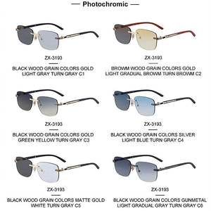 Lunettes de soleil photochromiques carrées sans monture UV400 avec logo personnalisé, couleur rétro 2025, pour unisexe - Product Image 6