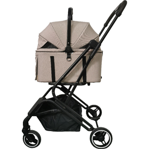 Lüks 4 tekerlekli alüminyum 2-in-1 evcil hayvan arabası ve kedi taşıyıcı rahat katlanabilir ve ayrılabilir özelliği ile ayarlanabilir - Product Image 5