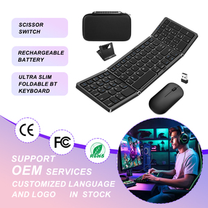 El precio más barato compatible con MOQ bajo OEM ODM mejor portátil <span class=keywords><strong>Mini</strong></span> 2,4G BT multidispositivo teclado ratón y ratón inalámbrico conjunto combinado - Product Image 1