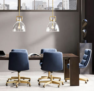 American Simple Design Hanging <strong>Light</strong> <strong>Industrial</strong> Brass Frame Glass Pendant <strong>Light</strong> for Kitchen Island Dining Room - Product Image 4