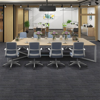 Dalles de moquette carrées en polypropylène gris LKHY 50 x 50 cm, style moderne, amorties, adaptées aux animaux domestiques, antidérapantes, pour bureau