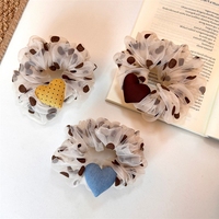 YAOYU Accessoires pour cheveux pour fille, style coréen, en fil à motif de points ondulés, avec anneau en forme de cœur à plis légers et bande en forme de cœur