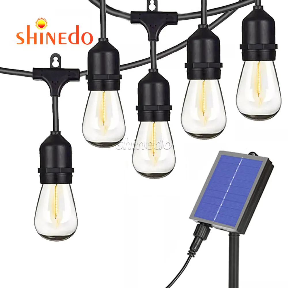 IP65 10Bulbs Warm LED Filament Bulb With USB Rechargeable Holiday Decoration Solar String Light