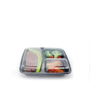 RE-38 3 Compartment Durable Bento Box HD Plastic Food Containers BPA free