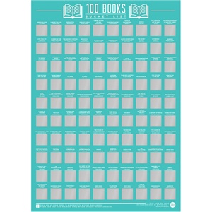 Affiche à gratter A2 « Liste des livres à lire » pour les amateurs de livres, les lecteurs et les étudiants - Product Image 1