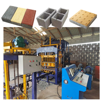 Machine de fabrication de blocs de béton QT4-15 automatique, ligne de production de briques solides à faible investissement