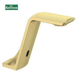 Robinet à capteur sans contact, montage sur pont, laiton massif, sans poignée, nickel brossé, contemporain, pour lavabo de salle de bain - Product Image 4