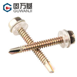 Vis autoperceuses hexagonales Guwanji M4.8 M5.5, acier au carbone zingué couleur, grade A, niveau 8.8, pour l'industrie de la construction - Product Image 3