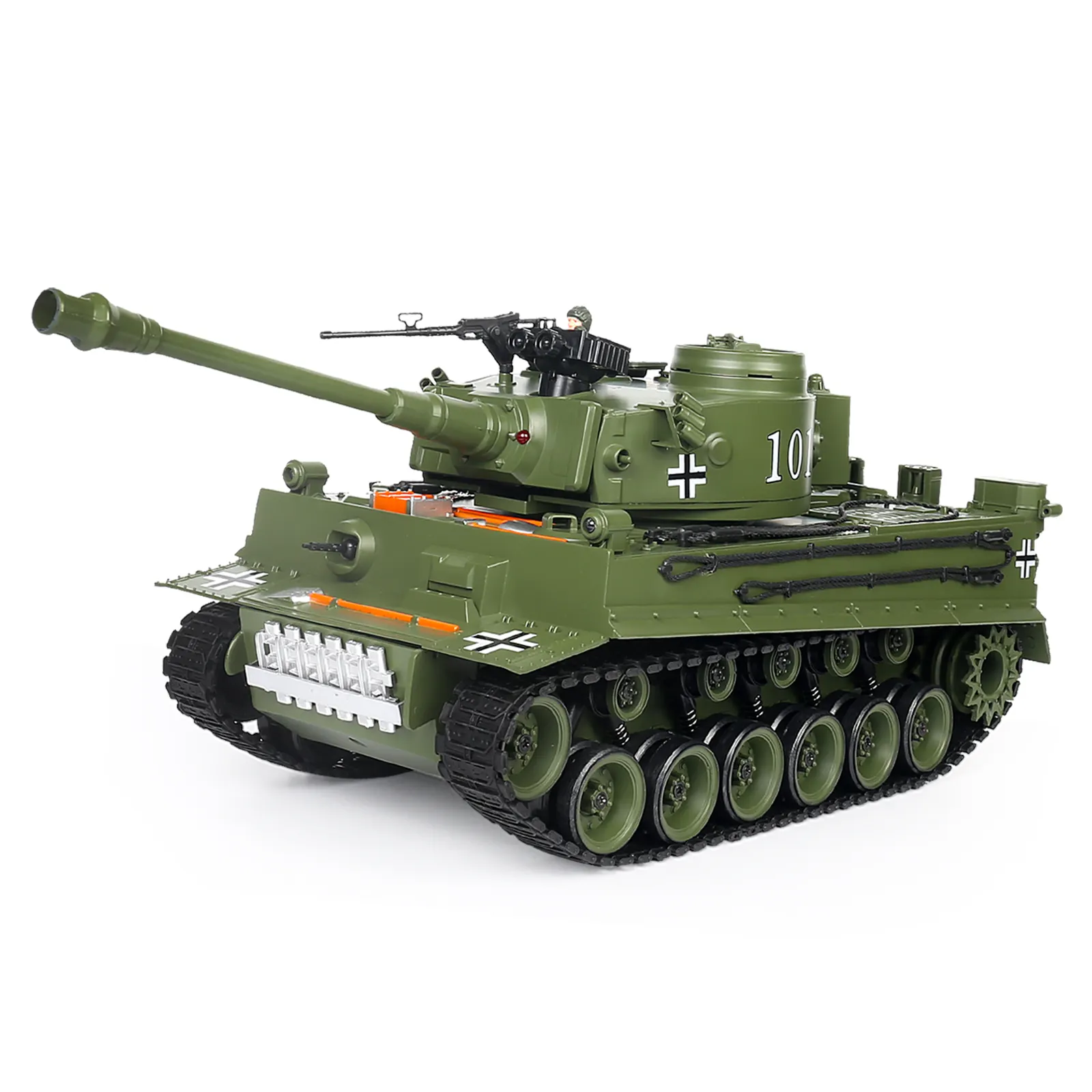 2.4G Military Remote Control Battle Tank 1/20 Scale Battery Operated RC Shooting Tank for Kids