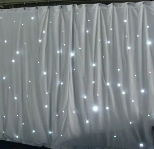 Luzes do palco LED Star Fireproof DMX512 Cortina All White Twinkling Light Para Casamento Igreja Eventos Backdrop