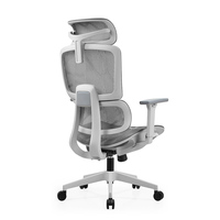 Chaise de bureau ergonomique pivotante de haute qualité, contemporaine, en tissu, avec dossier entièrement en maille, pour le bureau à domicile