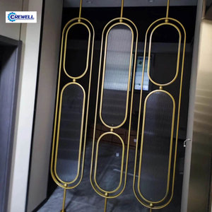 Séparateur <span class=keywords><strong>de</strong></span> pièce ovale personnalisé en métal, <span class=keywords><strong>panneau</strong></span> <span class=keywords><strong>de</strong></span> séparation en acier inoxydable, écran <span class=keywords><strong>de</strong></span> délimitation intérieure, décoration intérieure, imperméable, durable, couleur lait - Product Image 3