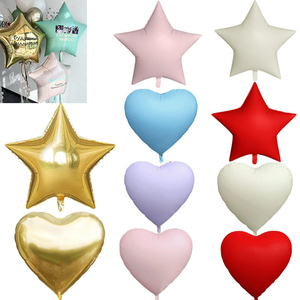 Globos de Papel de Aluminio Mate de 30 Pulgadas con Forma de Estrella y Corazón para Fiestas de Cumpleaños Infantiles y Día de San Valentín - Product Image 1