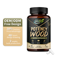 Vente en gros usine – 60 capsules de Ginseng et Ashwagandha en bois – Complément énergétique et vitalité pour adultes – Soutien aux fonctions vitales – Supplément à base de plantes pour adultes