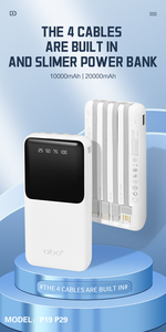 Batterie Li-Polymère Portable PD 22.5W Charge Rapide 10000mAh Power Bank Affichage Numérique Intégré 2 Câbles Type-C Entrée/Sortie - Product Image 6