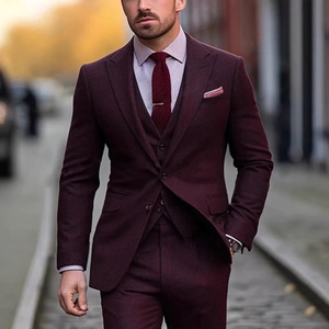 Personnalisé Plus Size <span class=keywords><strong>Ivoire</strong></span> Manteau Pantalon 3 Pièces Smoking Hommes Costumes Slim Fit Fête Marié Fermeture Col Fait sur Mesure Costumes de Mariage - Product Image 3