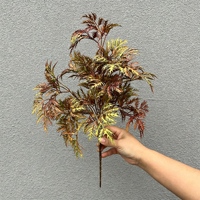 Plante Artificielle Réaliste Polyscias Foliage Bush à Feuilles Souples pour Décoration de Bureau à Domicile, Forme Naturelle Superposée, Simulation de Verdure