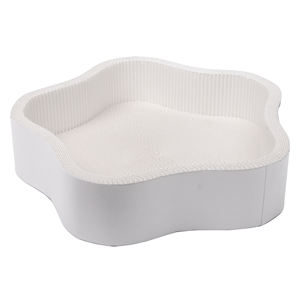 Nieuwe interactieve huisdierproducten: kattenkrabpaal en kattenbed van golfkarton in bloemvorm voor spelen en krabben - Product Image 1