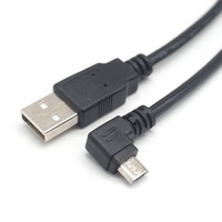 Kabel Data Pengisian Daya USB Micro B USB2.0 Sudut 90 Derajat Atas Bawah Kiri Kanan untuk Android