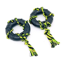 Vente en gros de jouets à mâcher interactifs en caoutchouc écologiques résistants aux morsures pour chiens Anneau pour animaux de compagnie Jouets d'entraînement avec corde