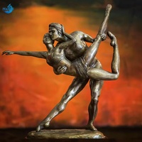Sculptures de danseurs en bronze grandeur nature homme et femme, artisanat métallique personnalisé, art de la danse, personnalisation sur mesure pour les marchands