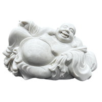 Dekoration natürlichen Kristall lachenden Buddha Stein weißen Achat Handwerk Heils tein Elfenbein Jade glücklich Buddha Statue