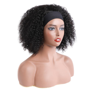 Pelucas de cabello humano rizado Afro, hechas a máquina, color negro Natural, brasileño, venta al por mayor - Product Image 1