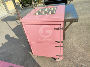 Chariot mobile de poussée de crème glacée de prix usine la meilleure vente avec le chariot de crème glacée de boîte plus fraîche - Product Image 4