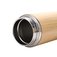 Grosir Eco Bamboo cangkir termos vakum dinding ganda, cangkir Lurus Stainless Steel 304, termos vakum dinding ganda