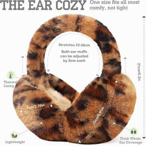 <span class=keywords><strong>Cache</strong></span>-oreilles chauds pour femmes, imprimé léopard, pliables, pour l'hiver - Product Image 6