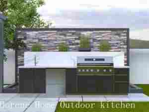 2025 Dorene siyah yüksek kalite fabrika fiyat komple ızgara ve buzdolabı ile özelleştirilmiş açık mutfak - Product Image 6