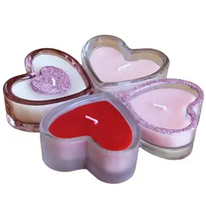 Wholesale Private Customirsed Luxury Valentine's Day Scented Soy Wax Heart Shaped Candles