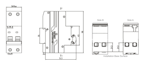 เบรกเกอร์ไฟฟ้าขนาดเล็ก2 P ชนิด40A B RCBO 32A ไฟฟ้า TMRO100-63 2 P - Product Image 5
