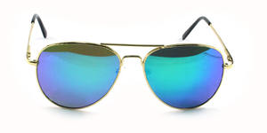 Occhiali da Sole <span class=keywords><strong>Aviator</strong></span> Personalizzati ONLYLOVE OL-AS001 con Montatura in Legno, <span class=keywords><strong>Lenti</strong></span> Acriliche a Cerchio Completo, Specchio Dorato, Leggeri e con Protezione UV - Product Image 3